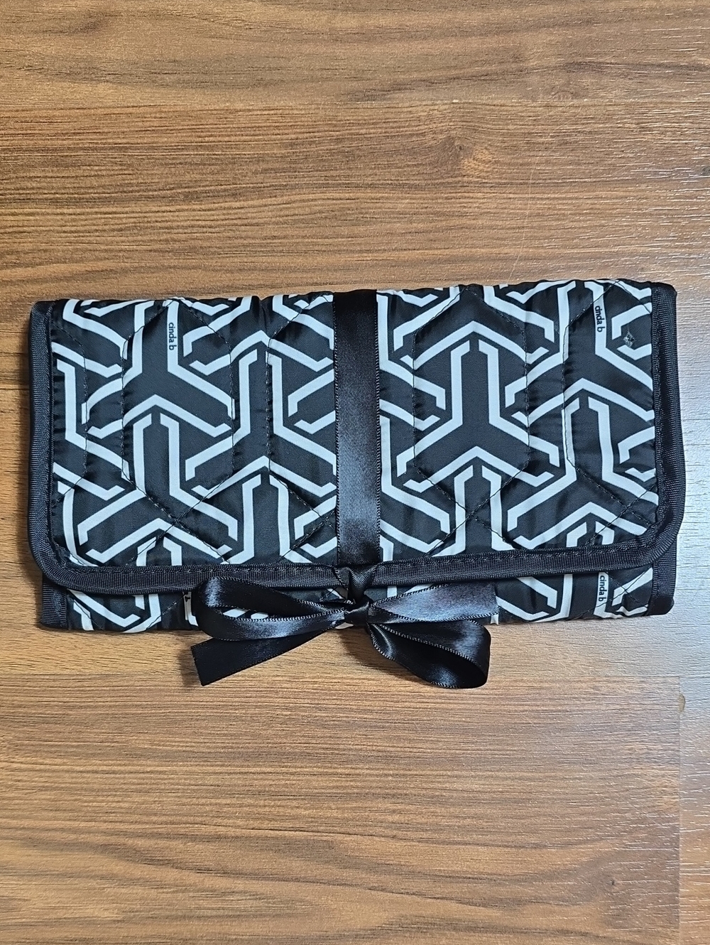 Cinda B "Jet Set Black" Roll-Up Travel Cosmetic / Jewelry Organizer